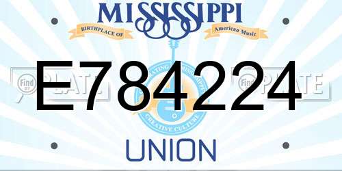 E784224 Mississippi License Plate