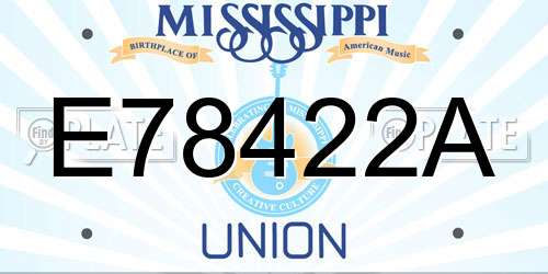 E78422A Mississippi License Plate