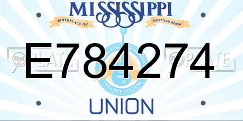 E784274 Mississippi License Plate