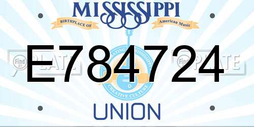 E784724 Mississippi License Plate