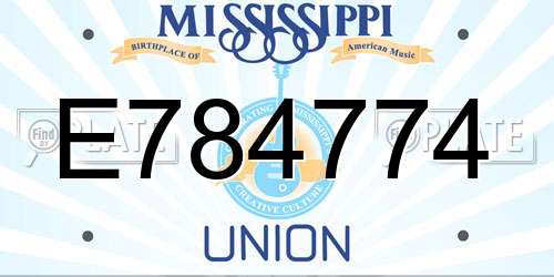 E784774 Mississippi License Plate