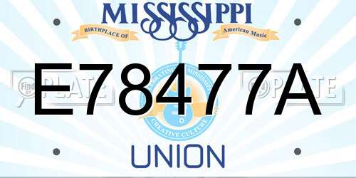 E78477A Mississippi License Plate