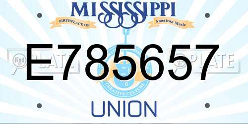 E785657 Mississippi License Plate
