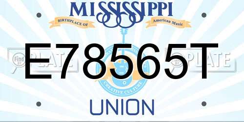 E78565T Mississippi License Plate