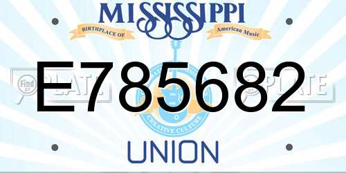 E785682 Mississippi License Plate