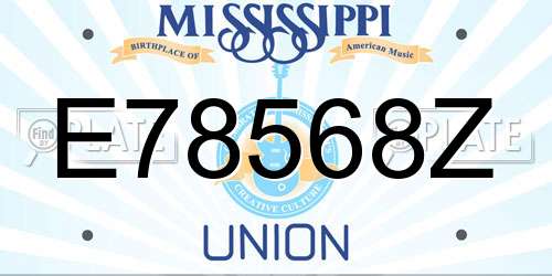 E78568Z Mississippi License Plate
