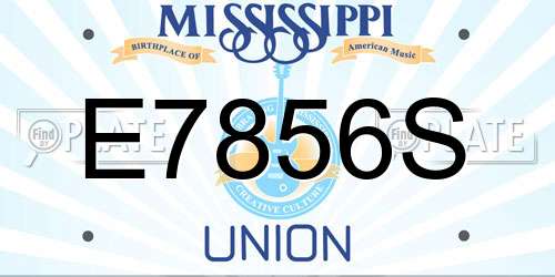 E7856S Mississippi License Plate
