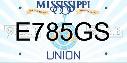 E785GS Mississippi License Plate