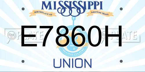 E7860H Mississippi License Plate