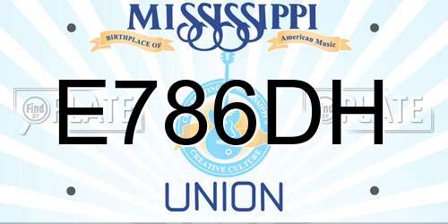 E786DH Mississippi License Plate