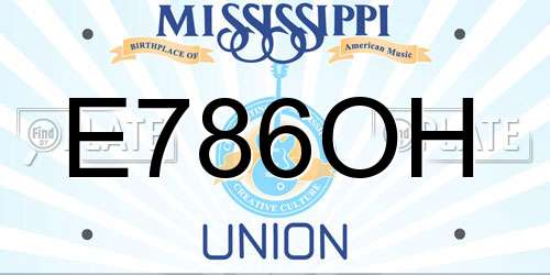 E786OH Mississippi License Plate