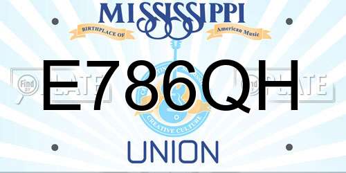 E786QH Mississippi License Plate
