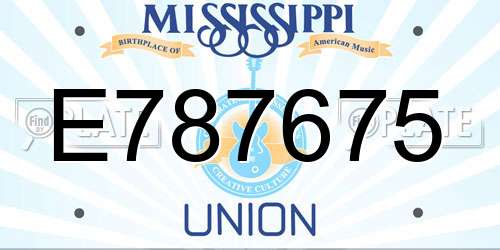 E787675 Mississippi License Plate