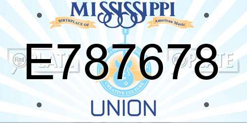 E787678 Mississippi License Plate