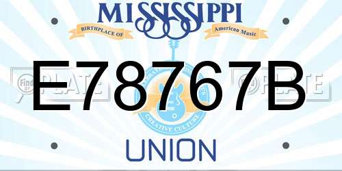 E78767B Mississippi License Plate