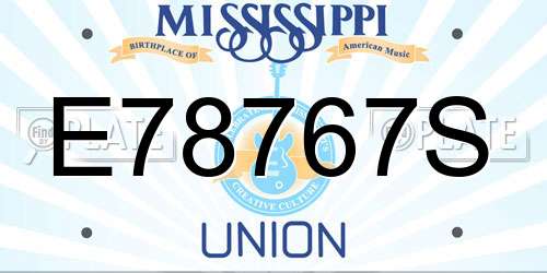 E78767S Mississippi License Plate