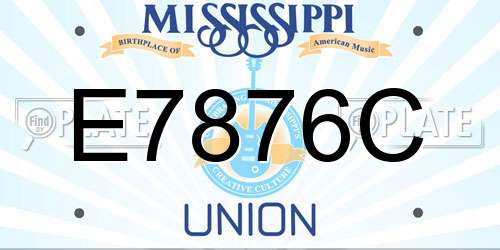 E7876C Mississippi License Plate