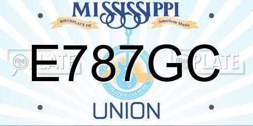 E787GC Mississippi License Plate