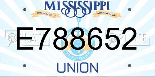 E788652 Mississippi License Plate