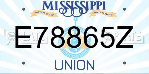 E78865Z Mississippi License Plate