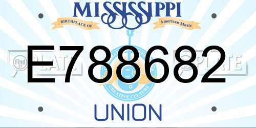 E788682 Mississippi License Plate