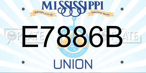 E7886B Mississippi License Plate