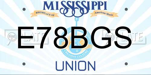 E78BGS Mississippi License Plate