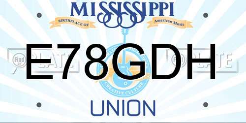 E78GDH Mississippi License Plate