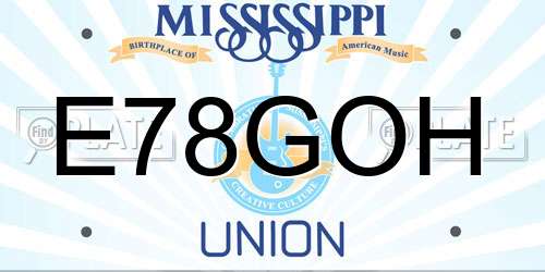 E78GOH Mississippi License Plate