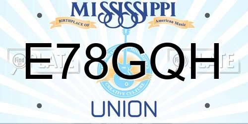 E78GQH Mississippi License Plate