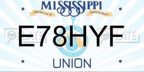 E78HYF Mississippi License Plate
