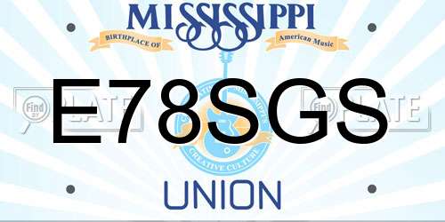 E78SGS Mississippi License Plate