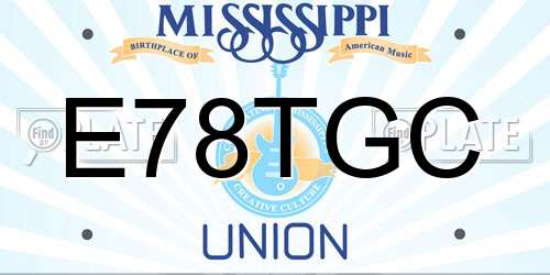 E78TGC Mississippi License Plate