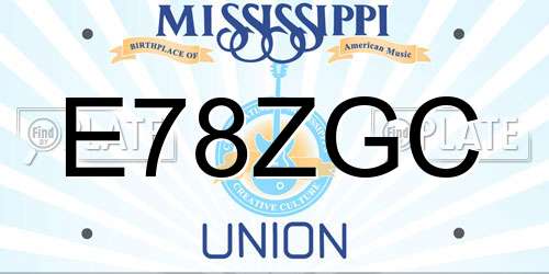 E78ZGC Mississippi License Plate