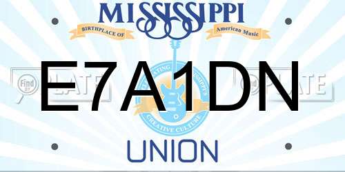 E7A1DN Mississippi License Plate