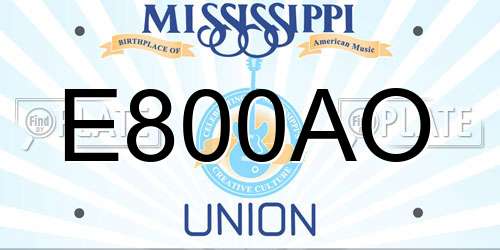 E800AO Mississippi License Plate