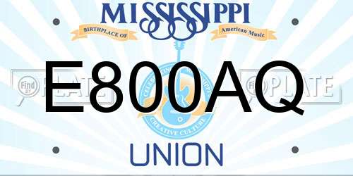 E800AQ Mississippi License Plate