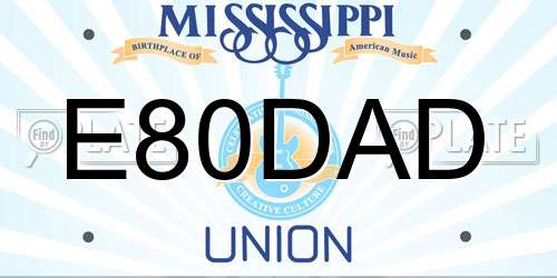 E80DAD Mississippi License Plate