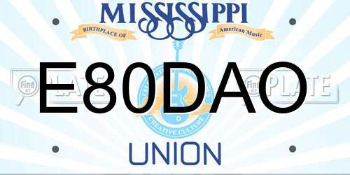 E80DAO Mississippi License Plate