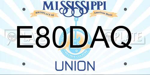 E80DAQ Mississippi License Plate