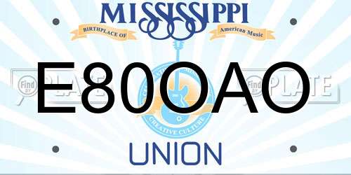 E80OAO Mississippi License Plate