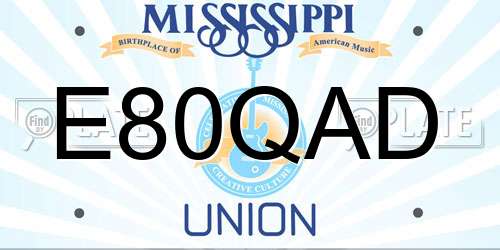 E80QAD Mississippi License Plate