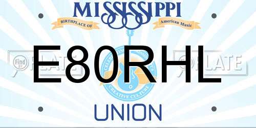 E80RHL Mississippi License Plate