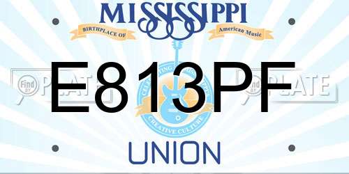 E813PF Mississippi License Plate