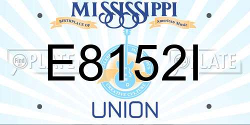 E8152I Mississippi License Plate