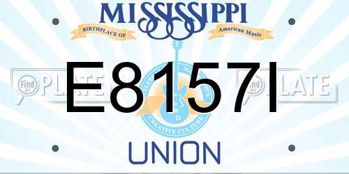 E8157I Mississippi License Plate