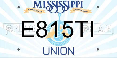 E815TI Mississippi License Plate