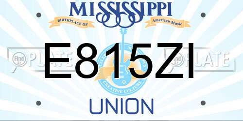 E815ZI Mississippi License Plate