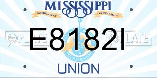 E8182I Mississippi License Plate