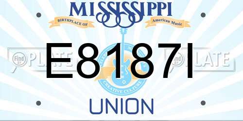 E8187I Mississippi License Plate